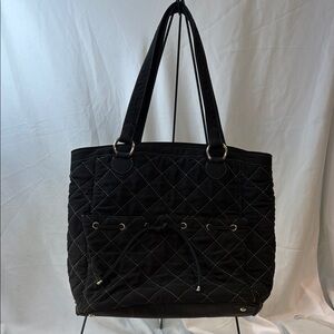 Vera Bradley Black Quilted large Tote Bag Purse, Super Clean